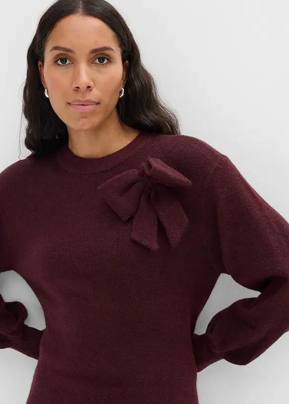 Strickkleid mit Schleifen-Applikation, bonprix
