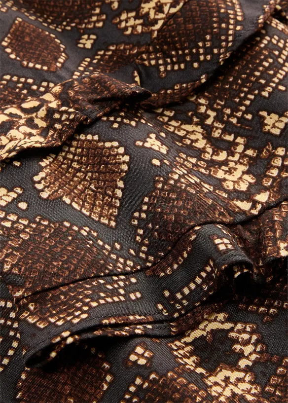 Midikleid mit G&uuml;rtel aus feinem Viskose-Mix, bonprix
