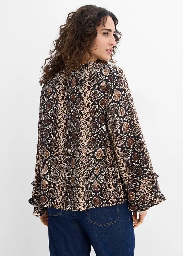 Blouse longue en viscose m&eacute;lang&eacute;e, bonprix