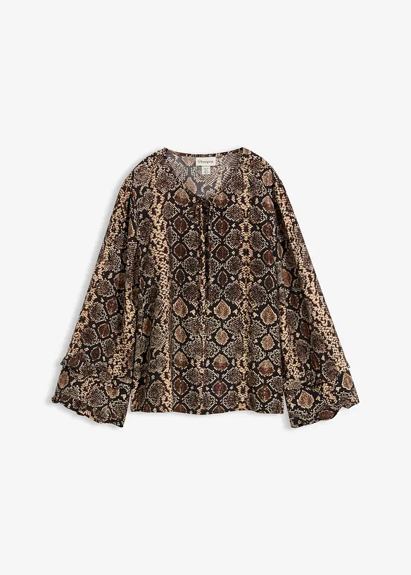 Blouse longue en viscose m&eacute;lang&eacute;e, bonprix