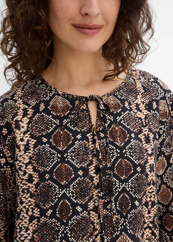 Blouse longue en viscose m&eacute;lang&eacute;e, bonprix
