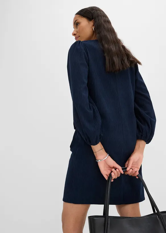 Robe en velours c&ocirc;tel&eacute; avec poches, bonprix