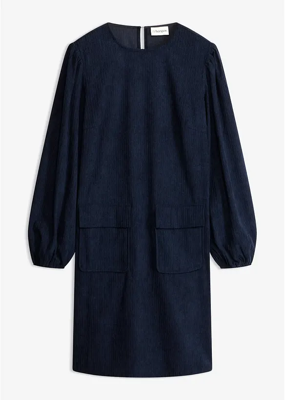 Robe en velours c&ocirc;tel&eacute; avec poches, bonprix