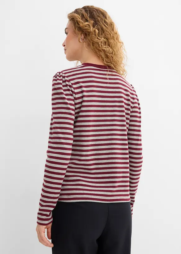 T-shirt manches longues en coton m&eacute;lang&eacute; &eacute;pais, bonprix