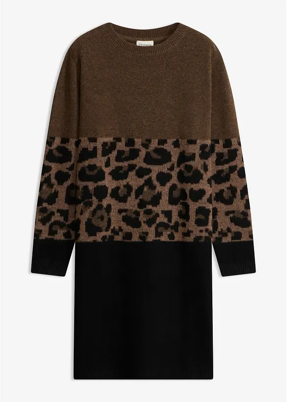 Robe en maille &agrave; motif jacquard, bonprix