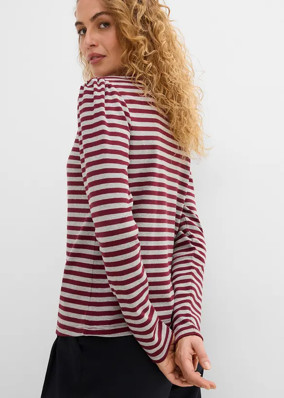 T-shirt manches longues en coton m&eacute;lang&eacute; &eacute;pais, bonprix