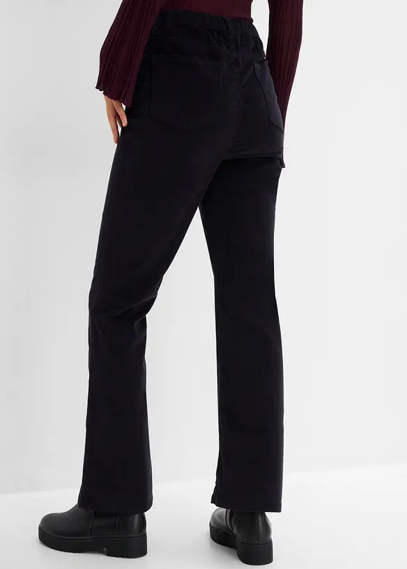 Pantalon bootcut en velours c&ocirc;tel&eacute; extensible, bonprix