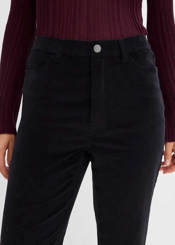Pantalon bootcut en velours c&ocirc;tel&eacute; extensible, bonprix