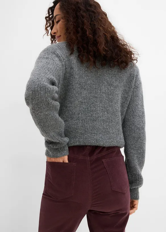 Pantalon bootcut en velours c&ocirc;tel&eacute; extensible, bonprix