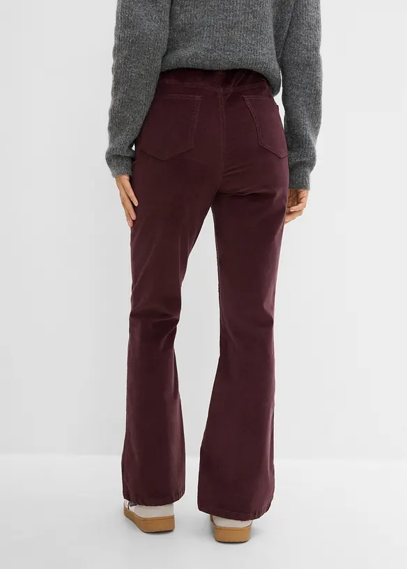 Pantalon bootcut en velours c&ocirc;tel&eacute; extensible, bonprix