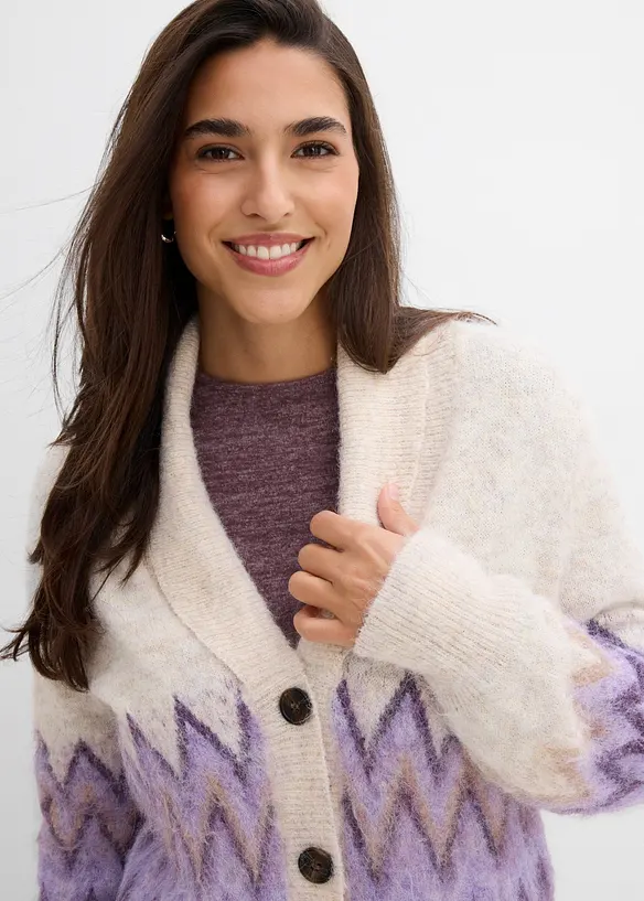 Strickjacke mit Norwegermuster, bonprix