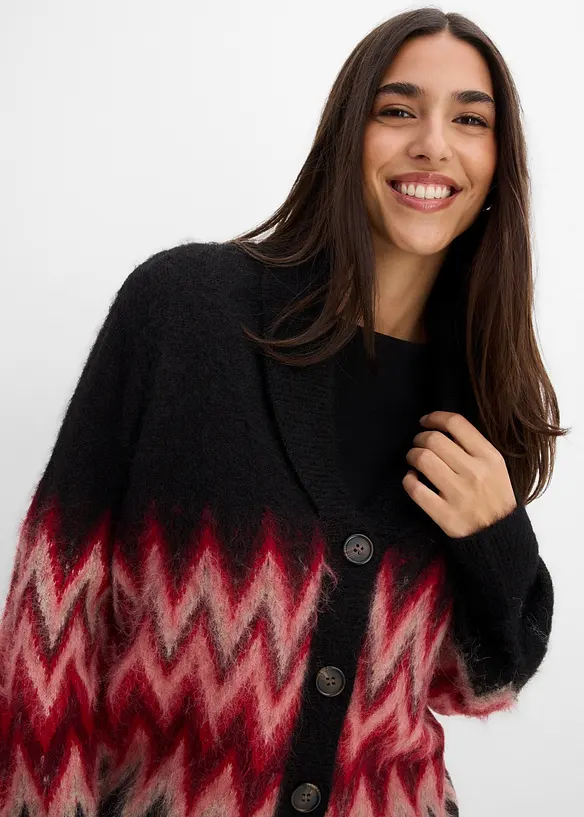 Strickjacke mit Norwegermuster, bonprix