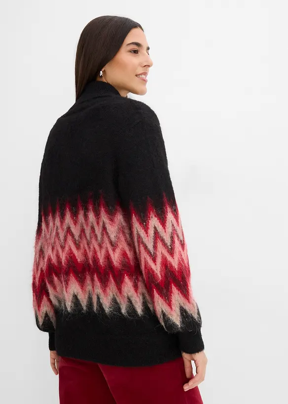 Strickjacke mit Norwegermuster, bonprix