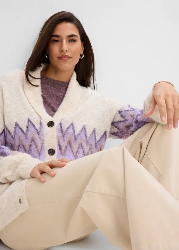 Strickjacke mit Norwegermuster, bonprix