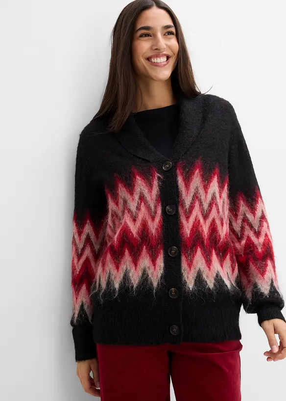 Strickjacke mit Norwegermuster, bonprix