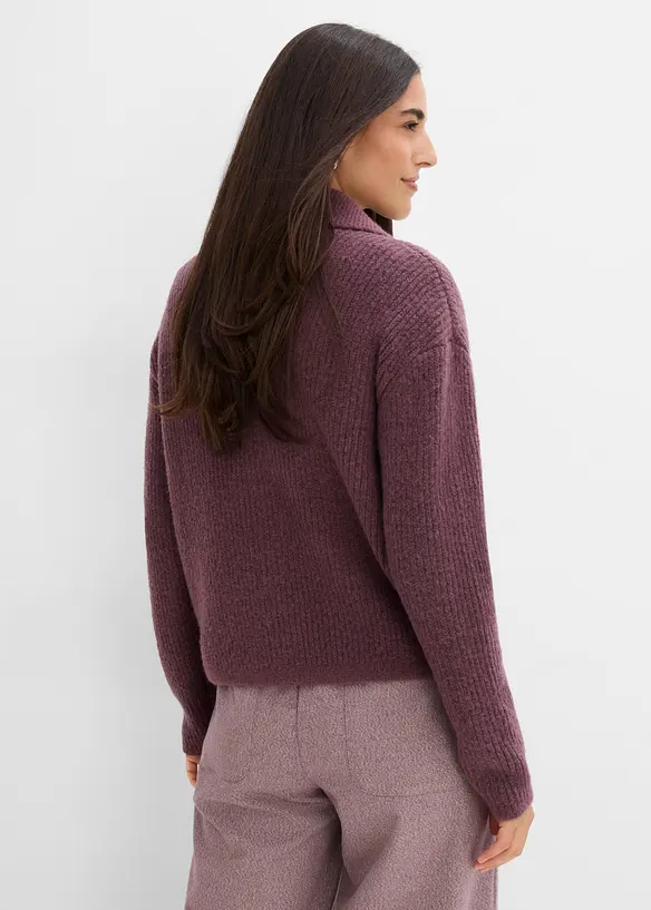 Strickjacke aus flauschigem Rippstrick, bonprix