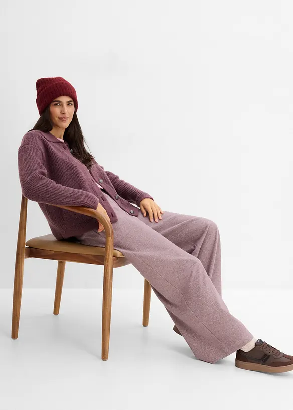 Strickjacke aus flauschigem Rippstrick, bonprix