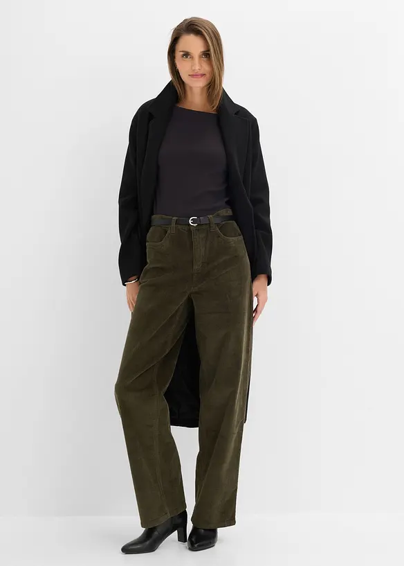 Pantalon &eacute;vas&eacute; en velours c&ocirc;tel&eacute;, bonprix