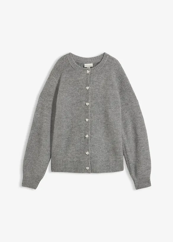 Gilet en maille &agrave; boutons c&oelig;ur, bonprix