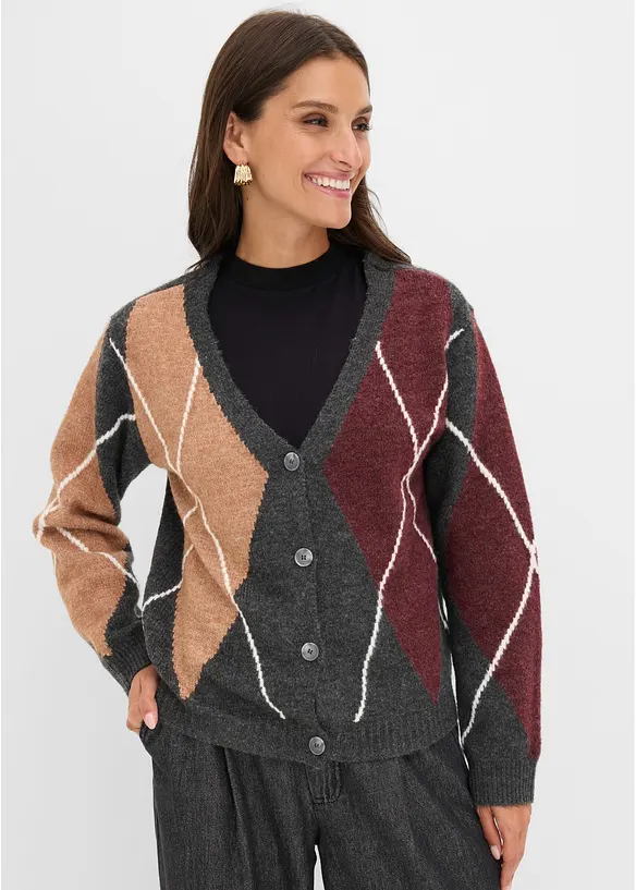Strickjacke mit Jacquardmuster, bonprix