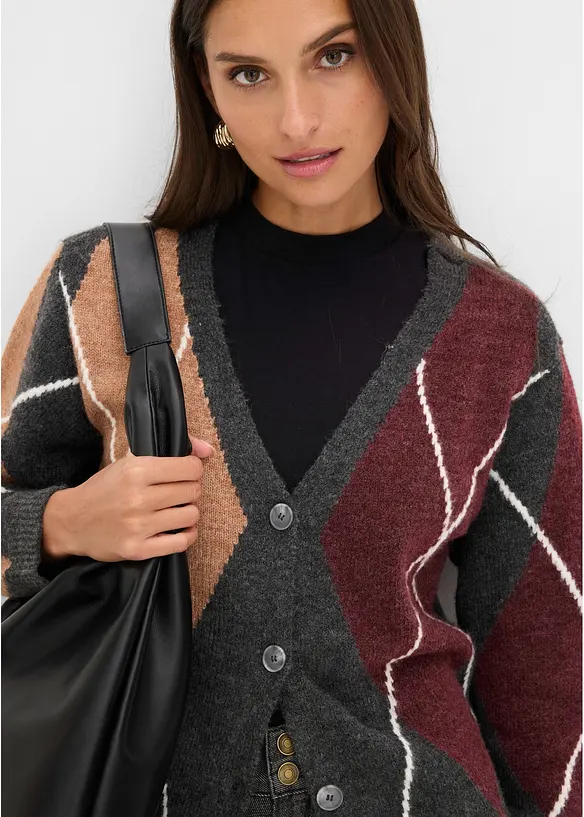 Strickjacke mit Jacquardmuster, bonprix