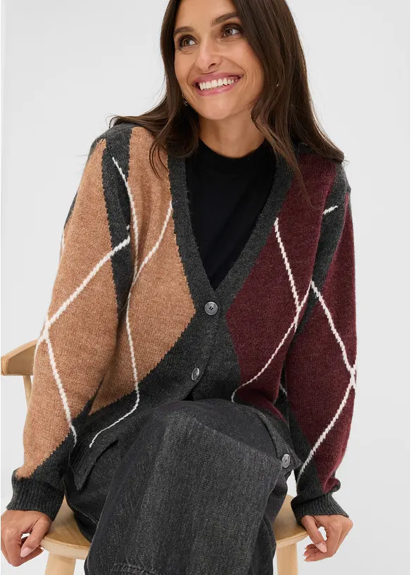 Strickjacke mit Jacquardmuster, bonprix