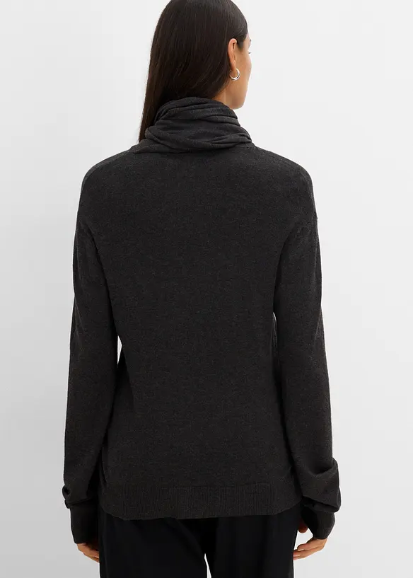 Feinstrickjacke mit Schaldetail, bonprix