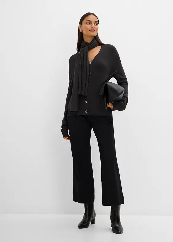 Feinstrickjacke mit Schaldetail, bonprix