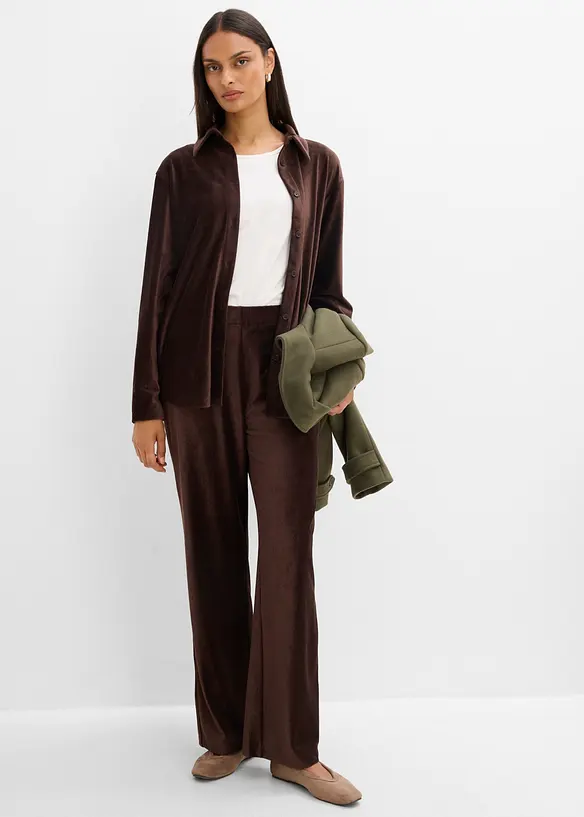 Pantalon en velours c&ocirc;tel&eacute; &agrave; taille &eacute;lastiqu&eacute;e, bonprix