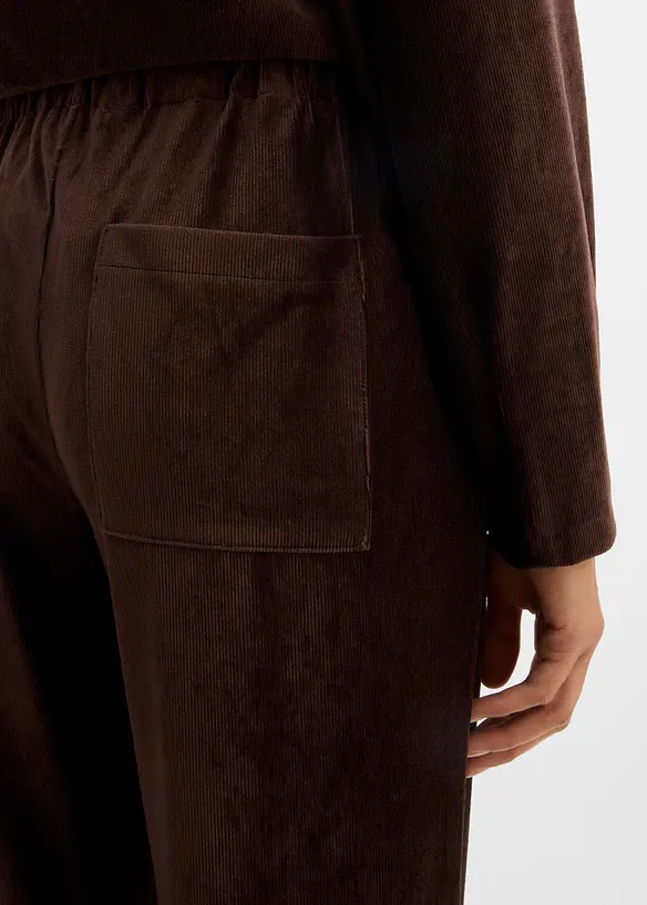 Pantalon en velours c&ocirc;tel&eacute; &agrave; taille &eacute;lastiqu&eacute;e, bonprix