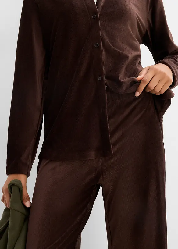 Pantalon en velours c&ocirc;tel&eacute; &agrave; taille &eacute;lastiqu&eacute;e, bonprix