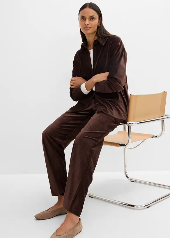 Pantalon en velours c&ocirc;tel&eacute; &agrave; taille &eacute;lastiqu&eacute;e, bonprix