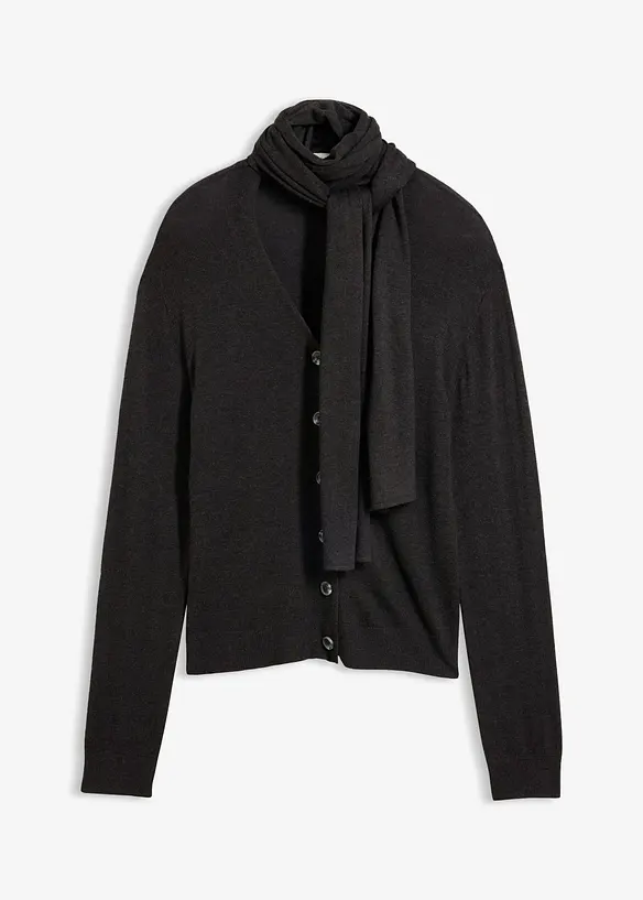Feinstrickjacke mit Schaldetail, bonprix
