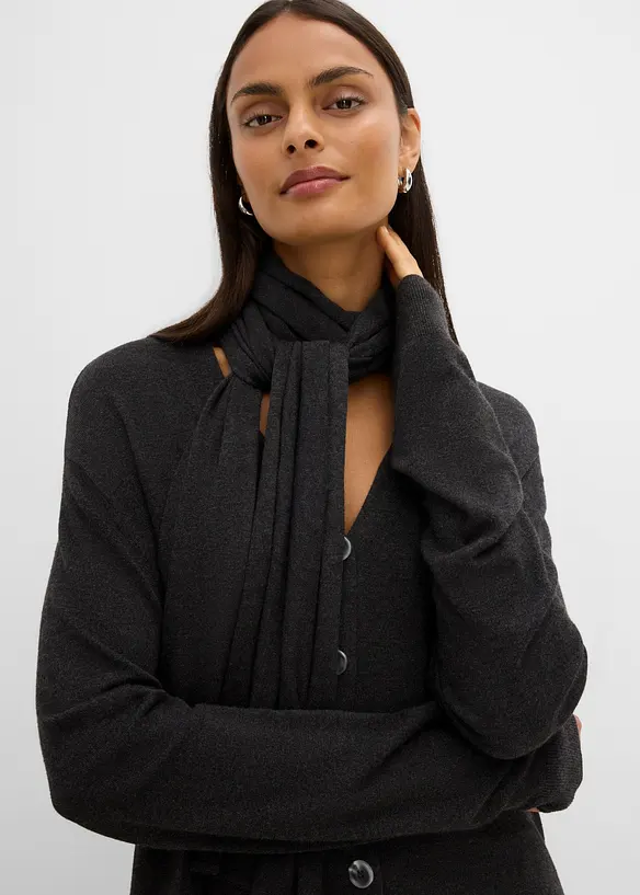 Feinstrickjacke mit Schaldetail, bonprix