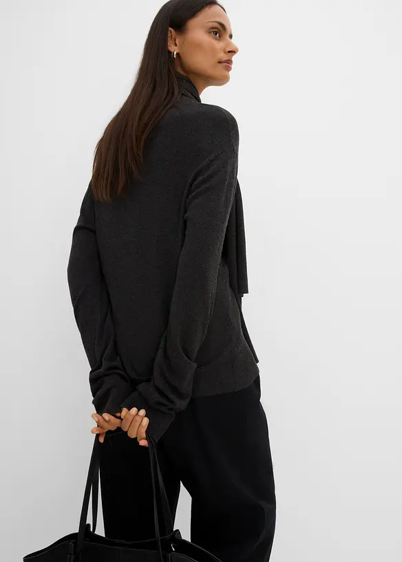 Feinstrickjacke mit Schaldetail, bonprix