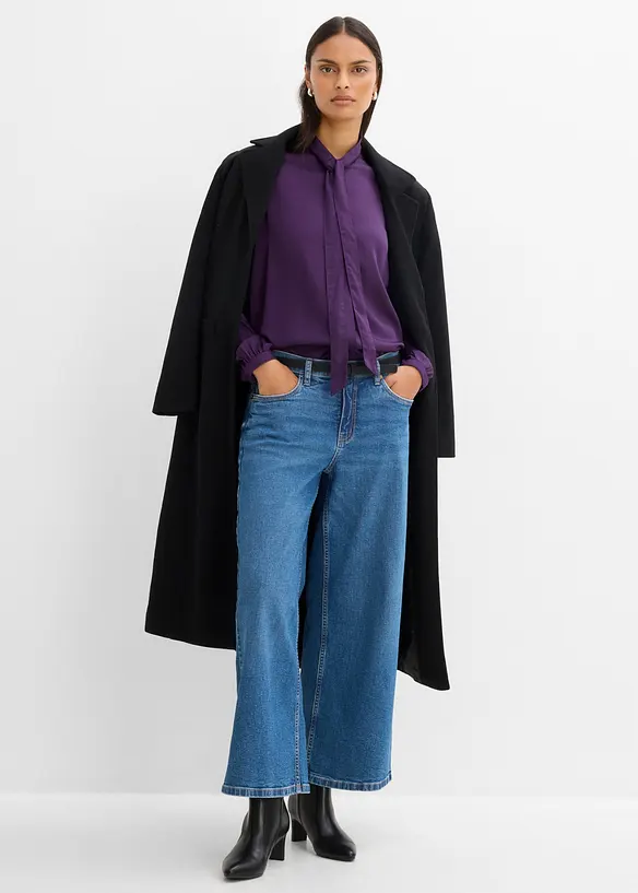 Bluse aus reinem Modal mit Schaldetail, bonprix
