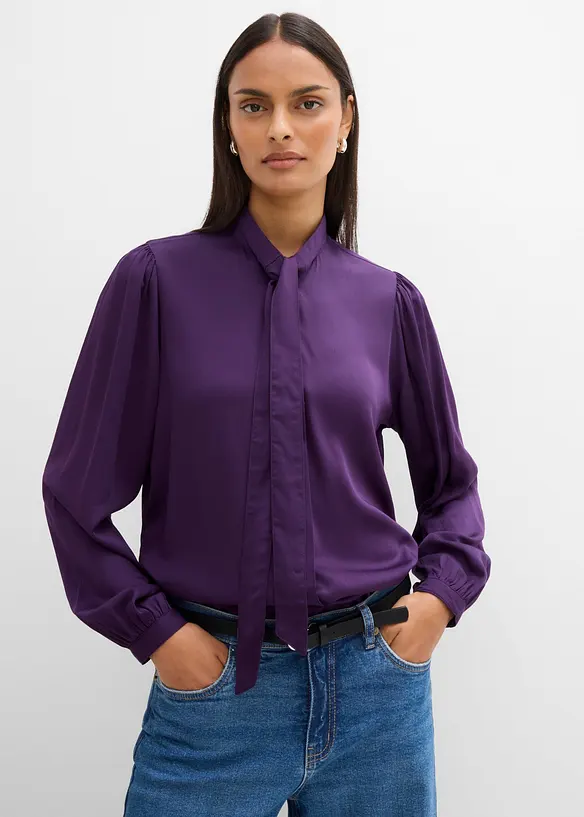 Bluse aus reinem Modal mit Schaldetail, bonprix