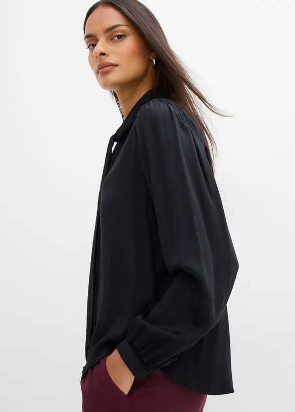 Bluse aus reinem Modal mit Schaldetail, bonprix