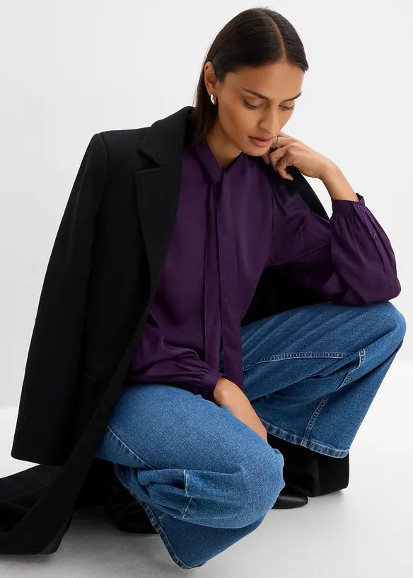 Bluse aus reinem Modal mit Schaldetail, bonprix