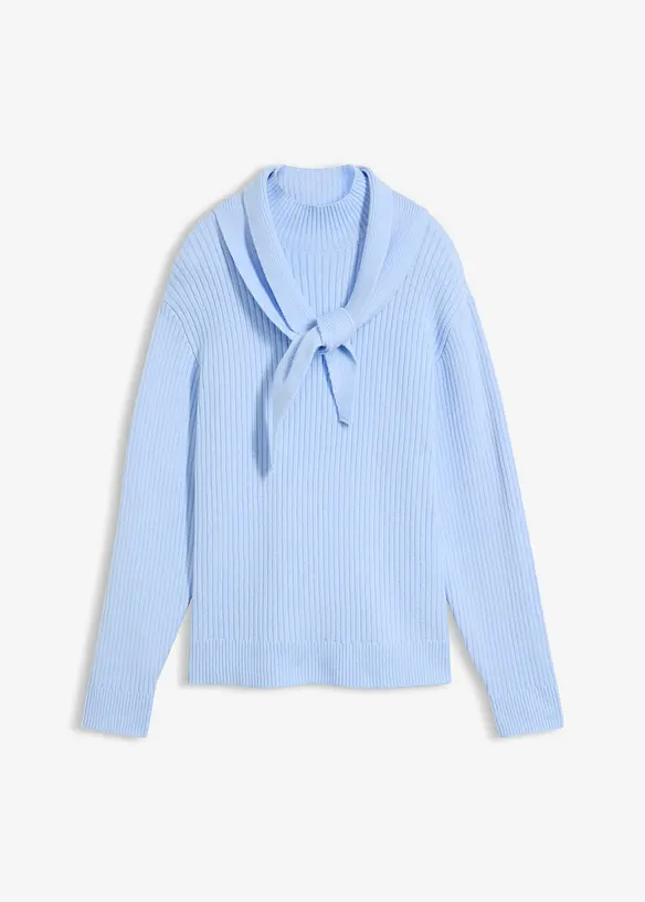 Grobstrick-Pullover mit Turtleneck und Schaldetail, bonprix