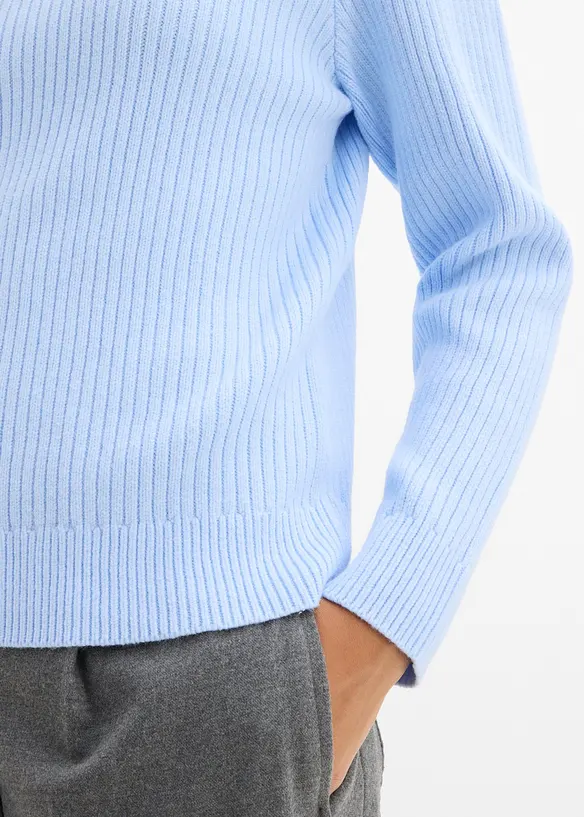 Grobstrick-Pullover mit Turtleneck und Schaldetail, bonprix