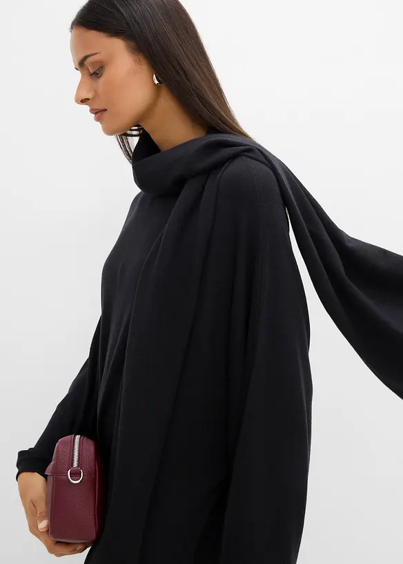 Strickkleid mit Schaldetail aus Viskose-Mix, bonprix