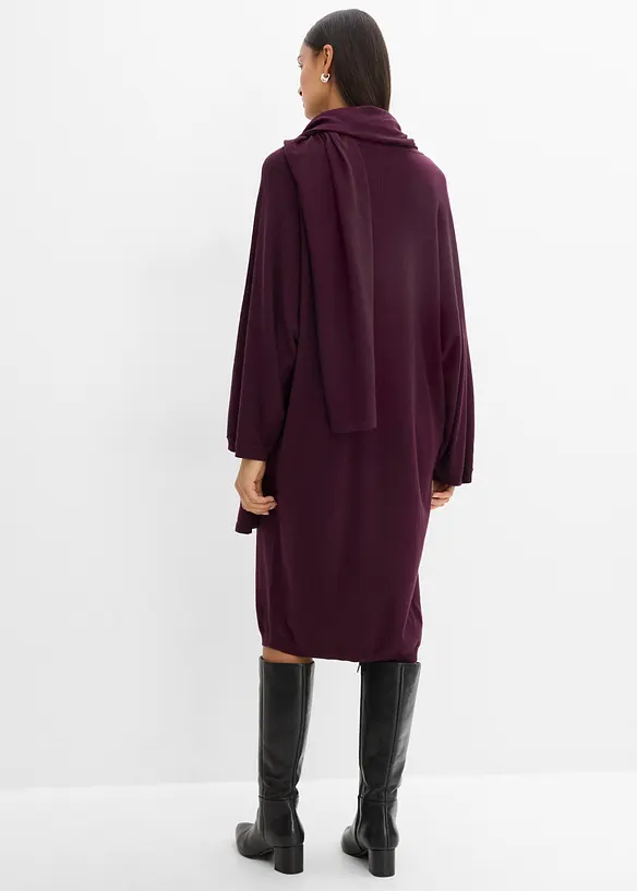 Strickkleid mit Schaldetail aus Viskose-Mix, bonprix