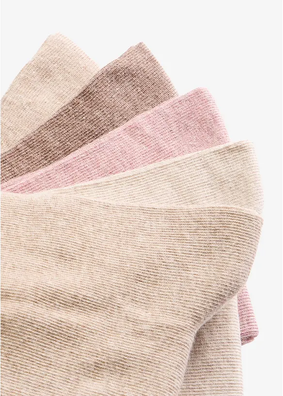 Socken mit druckfreiem B&uuml;ndchen und Bio-Baumwolle (5er Pack), bonprix