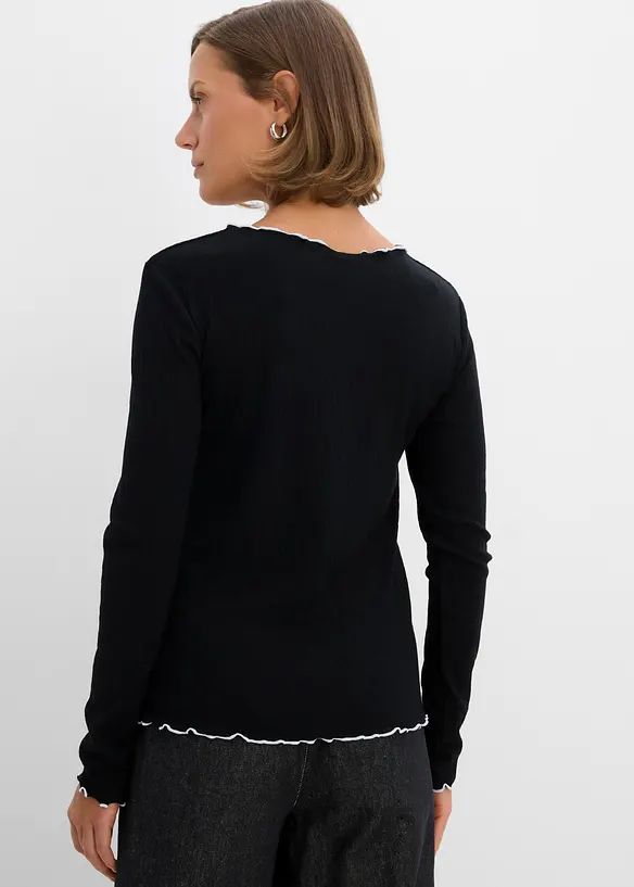 Langarmshirt dekorativen N&auml;hten, bonprix
