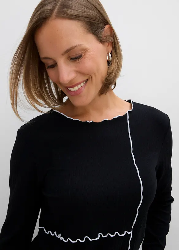 Langarmshirt dekorativen N&auml;hten, bonprix