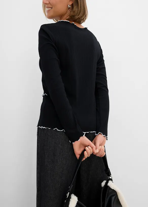 Langarmshirt dekorativen N&auml;hten, bonprix