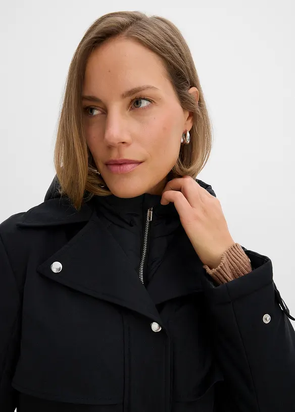 Manteau technique d&eacute;perlant, effet superpos&eacute;, bonprix