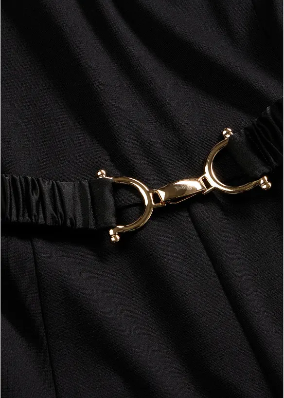 Kleid aus Punto di Roma mit Satin G&uuml;rtel, bonprix