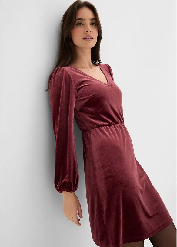 Robe douce en jersey velours, bonprix